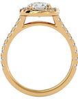 Inel de Logodnă Brilliant Rotund Halo Pavé cu Diamante Create în Laborator de 1.60 ct din 18k Aur Galben - Castelo.ro
