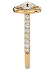 Inel de Logodnă Brilliant Rotund Halo Pavé cu Diamante Create în Laborator de 1.60 ct din 18k Aur Galben - Castelo.ro