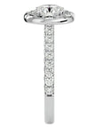 Inel de Logodnă Brilliant Rotund Halo Pavé din Aur 14k cu Diamante Create în Laborator de 1.60 ct din 14k Aur Alb - Castelo.ro