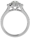 Inel de Logodnă Brilliant Rotund Halo Pavé cu Moissanite de 1.32 ct din Platina - Castelo.ro