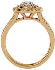 Inel de Logodnă Brilliant Rotund Halo Pavé din Aur 14k cu Moissanite de 1.32 ct din 14k Aur Roz - Castelo.ro