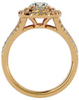 Inel de Logodnă Brilliant Rotund Halo Pavé cu Diamante Create în Laborator de 1.32 ct din 18k Aur Roz - Castelo.ro