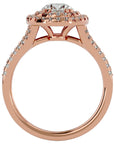 Inel de Logodnă Brilliant Rotund Halo Pavé cu Diamante Create în Laborator de 1.32 ct din 18k Aur Roz - Castelo.ro