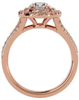 Inel de Logodnă Brilliant Rotund Halo Pavé din Aur 14k cu Diamante Naturale de 1.32 ct din 14k Aur Roz - Castelo.ro