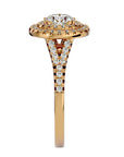 Inel de Logodnă Brilliant Rotund Halo Pavé din Aur 14k cu Diamante Naturale de 1.32 ct din 14k Aur Roz - Castelo.ro