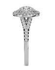 Inel de Logodnă Brilliant Rotund Halo Pavé cu Moissanite de 1.32 ct din Platina - Castelo.ro