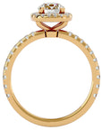 Inel de Logodnă Brilliant Rotund Halo Pavé din Aur 14k cu Diamante Create în Laborator de 1.70 ct din 14k Aur Galben - Castelo.ro