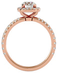 Inel de Logodnă Brilliant Rotund Halo Pavé din Aur 14k cu Diamante Create în Laborator de 1.70 ct din 14k Aur Roz - Castelo.ro