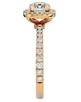 Inel de Logodnă Brilliant Rotund Halo Pavé din Aur 14k cu Diamante Naturale de 1.70 ct din 14k Aur Galben - Castelo.ro