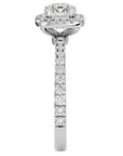 Inel de Logodnă Brilliant Rotund Halo Pavé din Aur 14k cu Moissanite de 1.70 ct din 14k Aur Alb - Castelo.ro
