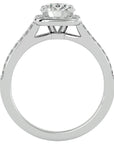 Inel de Logodnă din Aur 14k cu Moissanite Brilliant Rotund Pavé de 1.30 ct din 14k Aur Alb - Castelo.ro