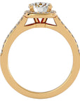 Inel de Logodnă din Aur 14k cu Diamante Create în Laborator Brilliant Rotund Pavé de 1.30 ct din 14k Aur Galben - Castelo.ro