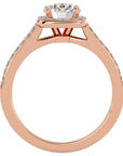 Inel de Logodnă din Aur 14k cu Moissanite Brilliant Rotund Pavé de 1.30 ct din 14k Aur Roz - Castelo.ro