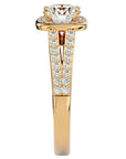 Inel de Logodnă din Aur 14k cu Moissanite Brilliant Rotund Pavé de 1.30 ct din 14k Aur Galben - Castelo.ro