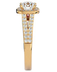 Inel de Logodnă din Aur 14k cu Diamante Create în Laborator Brilliant Rotund Pavé de 1.30 ct din 14k Aur Galben - Castelo.ro