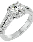 Inel de Logodnă cu Diamante Create în Laborator Brilliant Rotund Pavé de 1.30 ct din Platina - Castelo.ro