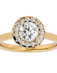 Inel de Logodnă din Aur 14k cu Diamante Create în Laborator Brilliant Rotund Halo de 1.04 ct din 14k Aur Galben - Castelo.ro