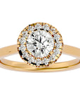 Inel de Logodnă din Aur 14k cu Moissanite Brilliant Rotund Halo de 1.04 ct din 14k Aur Galben - Castelo.ro