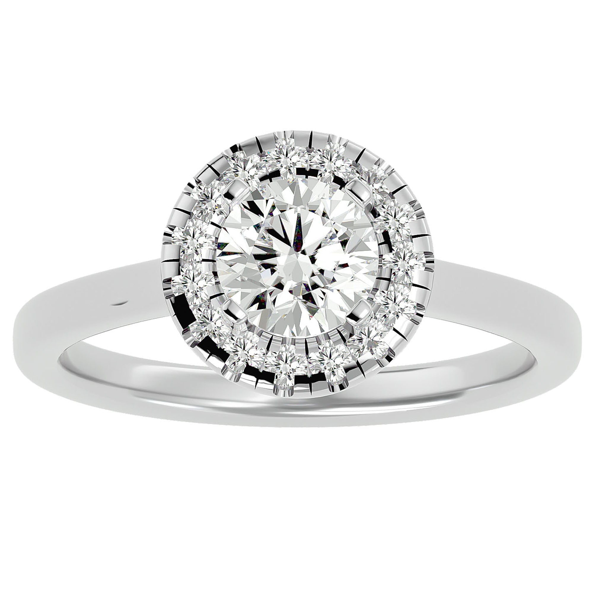 Inel de Logodnă cu Diamante Naturale Brilliant Rotund Halo de 1.04 ct din Platina - Castelo.ro