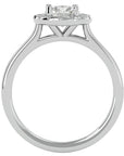 Inel de Logodnă din Aur 14k cu Moissanite Brilliant Rotund Halo de 1.04 ct din 14k Aur Alb - Castelo.ro