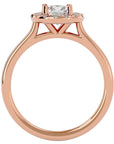 Inel de Logodnă din Aur 14k cu Moissanite Brilliant Rotund Halo de 1.04 ct din 14k Aur Roz - Castelo.ro