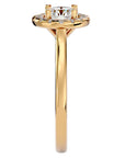 Inel de Logodnă din Aur 14k cu Moissanite Brilliant Rotund Halo de 1.04 ct din 14k Aur Galben - Castelo.ro