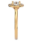 Inel de Logodnă din Aur 14k cu Moissanite Brilliant Rotund Halo de 1.04 ct din 14k Aur Galben - Castelo.ro