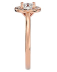 Inel de Logodnă din Aur 14k cu Moissanite Brilliant Rotund Halo de 1.04 ct din 14k Aur Roz - Castelo.ro