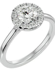Inel de Logodnă din Aur 14k cu Moissanite Brilliant Rotund Halo de 1.04 ct din 14k Aur Alb - Castelo.ro