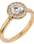 Inel de Logodnă din Aur 14k cu Moissanite Brilliant Rotund Halo de 1.04 ct din 14k Aur Galben - Castelo.ro