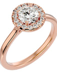Inel de Logodnă din Aur 14k cu Moissanite Brilliant Rotund Halo de 1.04 ct din 14k Aur Roz - Castelo.ro