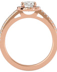Inel de Logodnă din Aur 14k cu Diamante Naturale Brilliant Rotund Halo Pavé de 1.12 ct din 14k Aur Roz - Castelo.ro