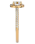 Inel de Logodnă din Aur 14k cu Diamante Naturale Brilliant Rotund Halo Pavé de 1.12 ct din 14k Aur Galben - Castelo.ro