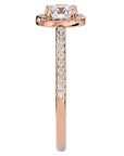 Inel de Logodnă din Aur 14k cu Diamante Naturale Brilliant Rotund Halo Pavé de 1.12 ct din 14k Aur Roz - Castelo.ro