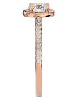 Inel de Logodnă din Aur 14k cu Moissanite Brilliant Rotund Halo Pavé de 1.12 ct din 14k Aur Roz - Castelo.ro