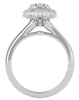 Inel de Logodnă din Aur 14k cu Diamante Naturale Brilliant Rotund Halo Pavé de 1.59 ct din 14k Aur Alb - Castelo.ro