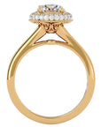 Inel de Logodnă cu Diamante Naturale Brilliant Rotund Halo Pavé de 1.59 ct din 18k Aur Galben - Castelo.ro