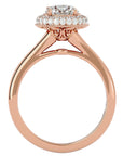 Inel de Logodnă cu Diamante Naturale Brilliant Rotund Halo Pavé de 1.59 ct din 18k Aur Roz - Castelo.ro