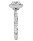 Inel de Logodnă din Aur 14k cu Diamante Naturale Brilliant Rotund Halo Pavé de 1.59 ct din 14k Aur Alb - Castelo.ro