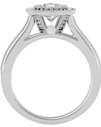 Inel de Logodnă cu Diamante Create în Laborator Brilliant Halo Pavé de 1.56 ct din Platina - Castelo.ro