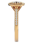Inel de Logodnă din Aur 14k cu Diamante Naturale Brilliant Halo Pavé de 1.56 ct din 14k Aur Galben - Castelo.ro
