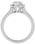 Inel de Logodnă din Aur 14k cu Diamante Create în Laborator Brilliant Halo Pavé de 1.58 ct din 14k Aur Alb - Castelo.ro