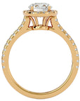 Inel de Logodnă din Aur 14k cu Moissanite Brilliant Halo Pavé de 1.58 ct din 14k Aur Galben - Castelo.ro