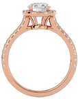 Inel de Logodnă din Aur 14k cu Diamante Naturale Brilliant Halo Pavé de 1.58 ct din 14k Aur Roz - Castelo.ro