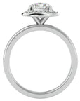 Inel de Logodnă din Aur 14k cu Diamante Create în Laborator Brilliant Halo Pavé de 1.73 ct din 14k Aur Alb - Castelo.ro