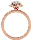 Inel de Logodnă din Aur 14k cu Diamante Naturale Brilliant Halo Pavé de 1.73 ct din 14k Aur Roz - Castelo.ro