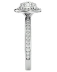 Inel de Logodnă cu Moissanite Brilliant Halo Pavé de 1.73 ct din Platina - Castelo.ro