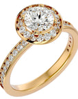 Inel de Logodnă din Aur 14k cu Diamante Create în Laborator Brilliant Halo Pavé de 1.73 ct din 14k Aur Galben - Castelo.ro