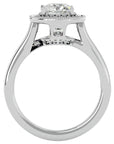 Inel de Logodnă cu Diamante Create în Laborator Brilliant Halo Pavé de 2.22 ct din Platina - Castelo.ro