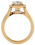 Inel de Logodnă din Aur 14k cu Moissanite Brilliant Halo Pavé de 2.22 ct din 14k Aur Galben - Castelo.ro
